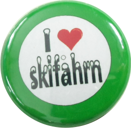 I love skifahrn Button grün